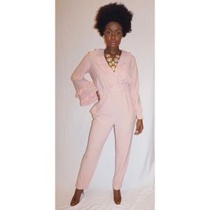 Waze Nude Pink Long Sleeve Romper with Pockets